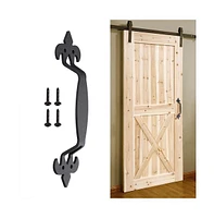 11" Sliding Barn Door Handle Heavy Duty Cast Iron Pull Gate Garage Cabinet Matte Black