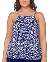 Island Escape Plus Cali Printed Tankini Top, Created for Macy's