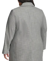 Calvin Klein Plus Heathered Single-Button Notched-Collar Jacket