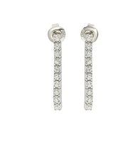 Suzy Levian New York Suzy Levian Sterling Silver Cubic Zirconia Tennis Line Dangle Earrings