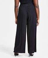 Bar Iii Trendy Plus Pull-On Wide-Leg Pants, Created for Macy's