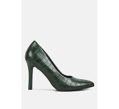 Women mellen croc faux leather formal pumps