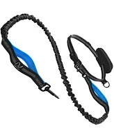 Elastic and Reflective Dog Leash for Jogging with Belly Strap