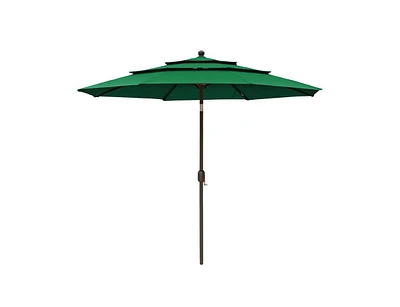 Aoodor Garden Market Umbrella - 10 Ft x 8.3 Ft Outdoor Patio Umbrella Round