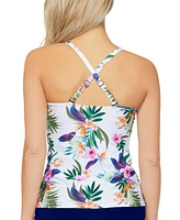 Island Escape Women's Tahiti Tropical-Print Ruffled Tankini Top, Created for Macy's