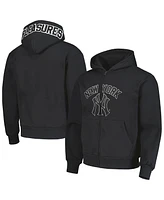 Men's Pleasures Black New York Yankees Opening Day Full-Zip Hoodie