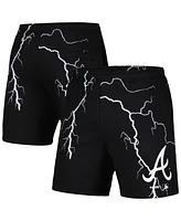 Men's Pleasures Black Atlanta Braves Lightning Shorts