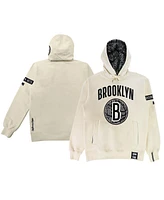 Men's and Women's Nba x Two Hype Cream Brooklyn Nets Culture & Hoops Heavyweight Pullover Hoodie