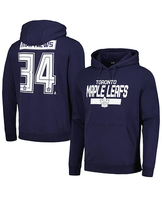 Men's LevelWear Auston Matthews Navy Toronto Maple Leafs Podium Name and Number Pullover Hoodie