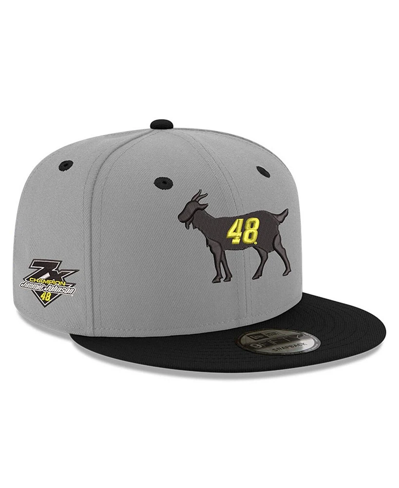 Men's New Era Gray, Black Jimmie Johnson Goat 9FIFTY Adjustable Snapback Hat