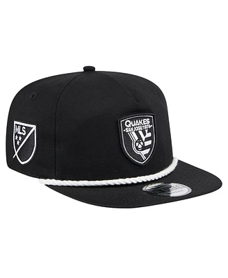 Men's New Era Black San Jose Earthquakes 2024 Kick Off Collection Golfer Snapback Hat