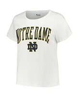 Women's Profile White Notre Dame Fighting Irish Plus Arch Over Logo Scoop Neck T-shirt