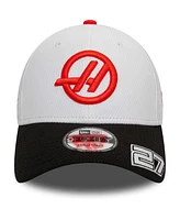 Men's New Era White Haas F1 Team Driver 9FORTY Adjustable Hat