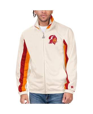 Men's Starter White Distressed Tampa Bay Buccaneers Vintage-Like Rebound Full-Zip Track Jacket