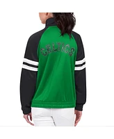 Women's G-iii 4Her by Carl Banks Kelly Green Boston Celtics Main Player Raglan Rhinestone Full-Zip Track Jacket