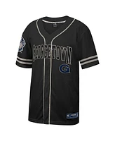 Men's Colosseum Black Georgetown Hoyas Free Spirited Mesh Button-Up Baseball Jersey