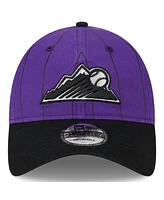 Youth Boys and Girls New Era Purple Colorado Rockies 2024 Batting Practice 9TWENTY Adjustable Hat