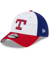 Youth Boys and Girls New Era White Texas Rangers 2024 Batting Practice 9TWENTY Adjustable Hat