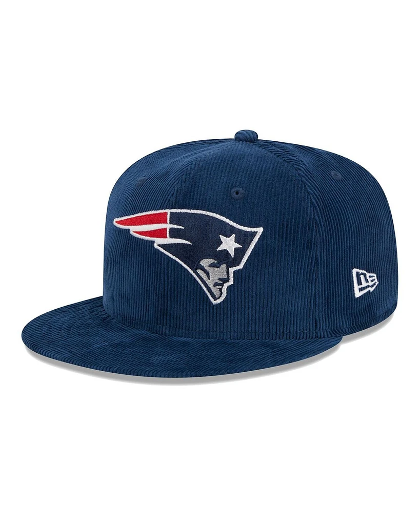 Men's New Era Navy England Patriots Throwback Cord 59FIFTY Fitted Hat