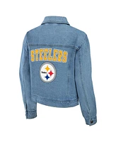 Women's Wear by Erin Andrews Pittsburgh Steelers Full-Snap Denim Jacket