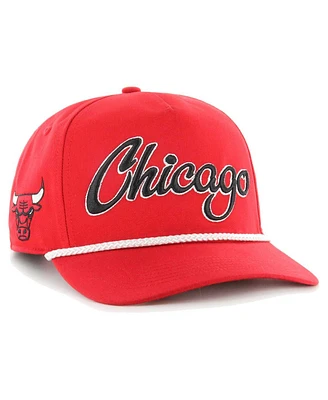 Men's '47 Brand Red Chicago Bulls Overhand Logo Hitch Adjustable Hat