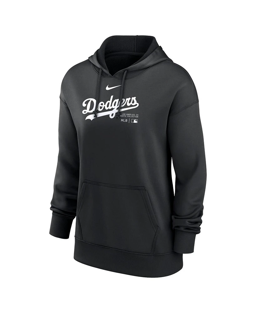 Women's Nike Black Los Angeles Dodgers Authentic Collection Performance Pullover Hoodie