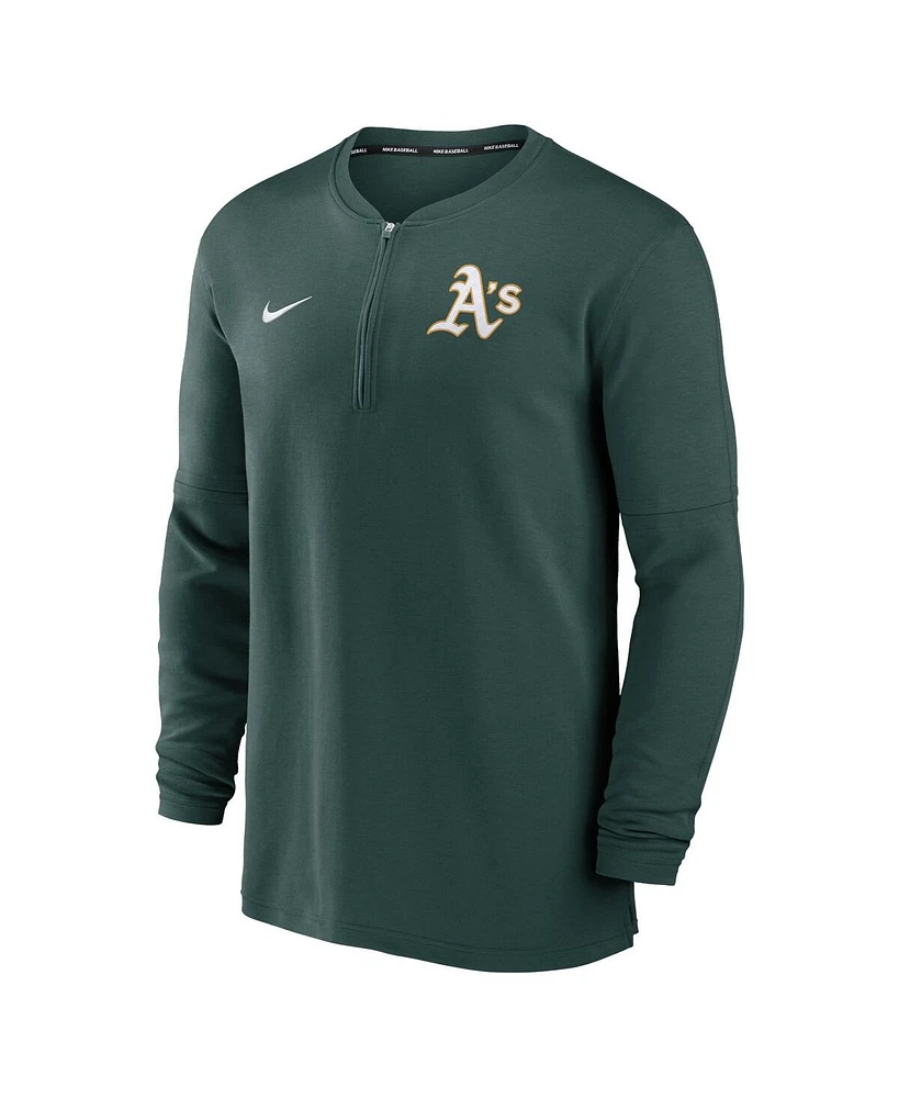 Men's Nike Green Oakland Athletics Authentic Collection Game Time Performance Quarter-Zip Top