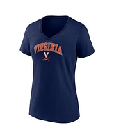 Women's Fanatics Navy Virginia Cavaliers Evergreen Campus V-Neck T-shirt