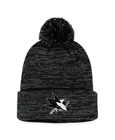 Men's Fanatics Black San Jose Sharks Fundamental Cuffed Knit Hat with Pom