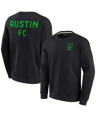 Men's and Women's Fanatics Signature Black Austin Fc Super Soft Fleece Crew Sweatshirt