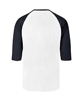 Men's '47 Brand Cream Distressed Kansas City Royals Connect Crescent Franklin Raglan Three-Quarter Sleeve T-shirt