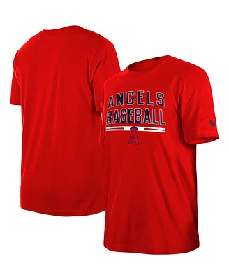 Men's New Era Red Los Angeles Angels Batting Practice T-shirt