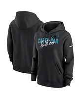 Women's Nike Black Carolina Panthers Wordmark Club Fleece Pullover Hoodie