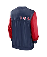 Men's Nike White, Navy Boston Red Sox Rewind Warmup V-Neck Pullover Jacket