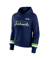 Women's Fanatics College Navy Seattle Seahawks Over Under Pullover Hoodie