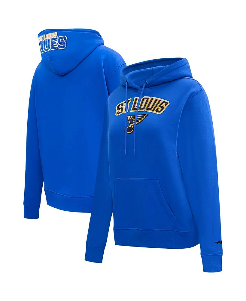 Women's Pro Standard Blue St. Louis Blues Classic Chenille Pullover Hoodie