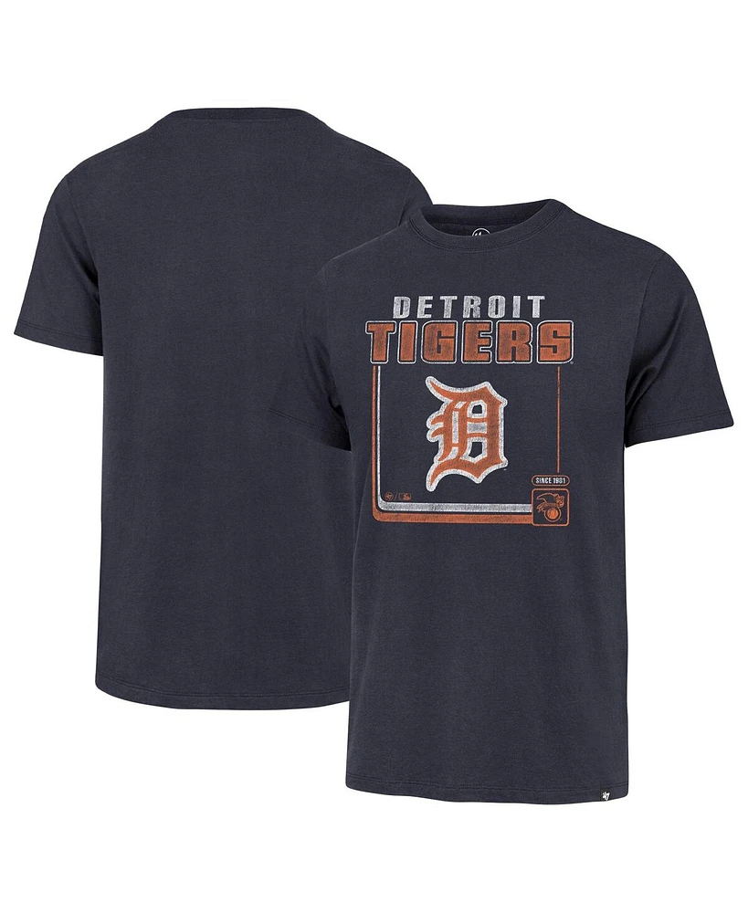 Men's '47 Brand Navy Distressed Detroit Tigers Cooperstown Collection Borderline Franklin T-shirt