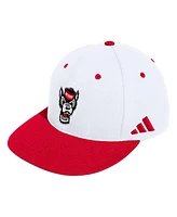 Men's adidas White Nc State Wolfpack On-Field Baseball Fitted Hat