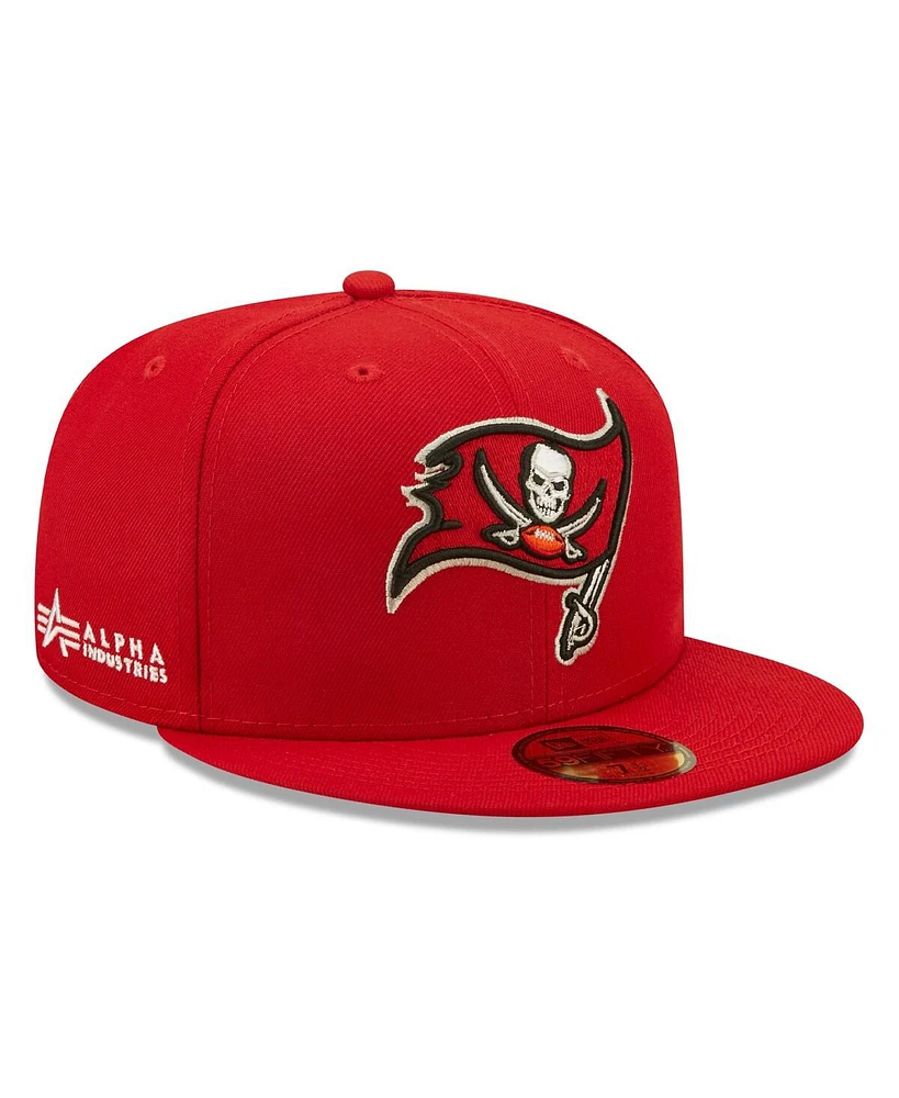 Men's New Era x Alpha Industries Scarlet Tampa Bay Buccaneers 59FIFTY Fitted Hat