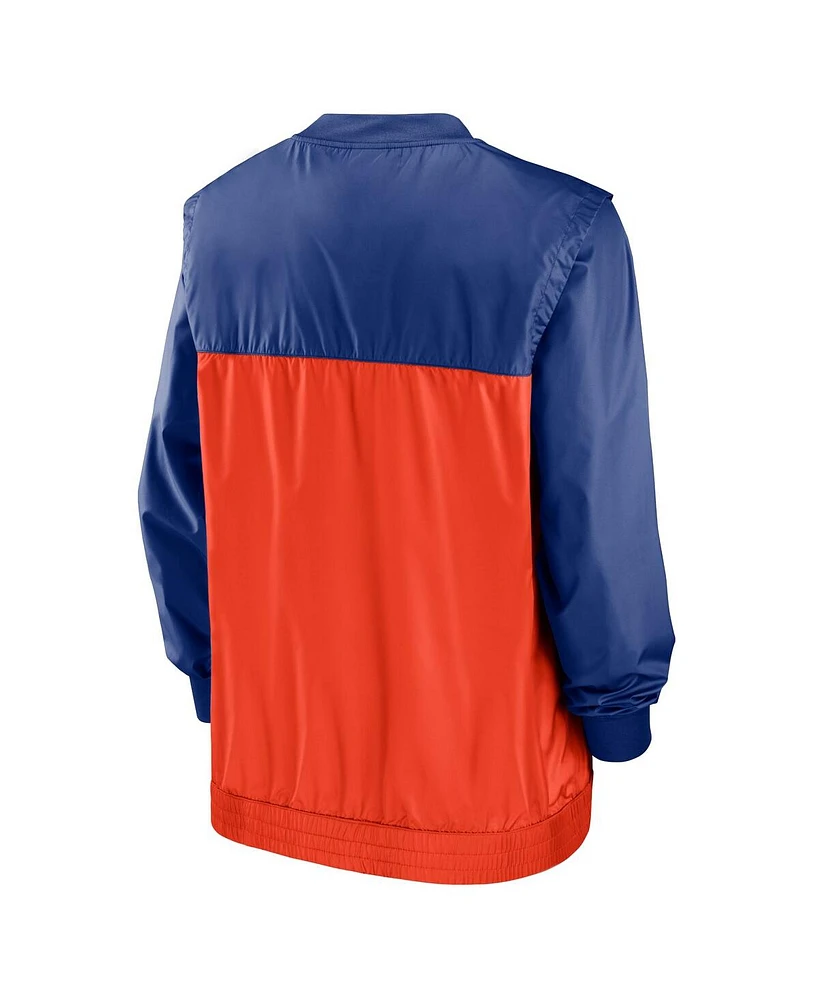 Men's Nike Royal, Orange New York Mets Cooperstown Collection V-Neck Pullover Windbreaker