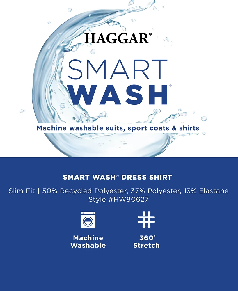 Haggar Men's Smart Wash Slim Fit Dress Shirt