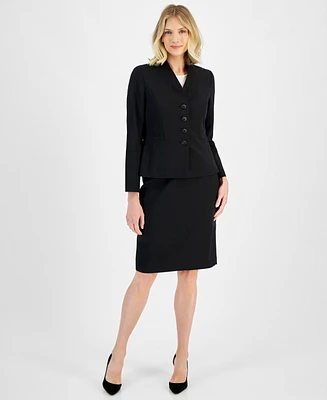 Le Suit Women's Stand-Collar Pencil Skirt Suit, Regular & Petite