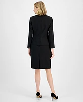 Le Suit Stand-Collar Pencil Skirt Suit, Regular & Petite