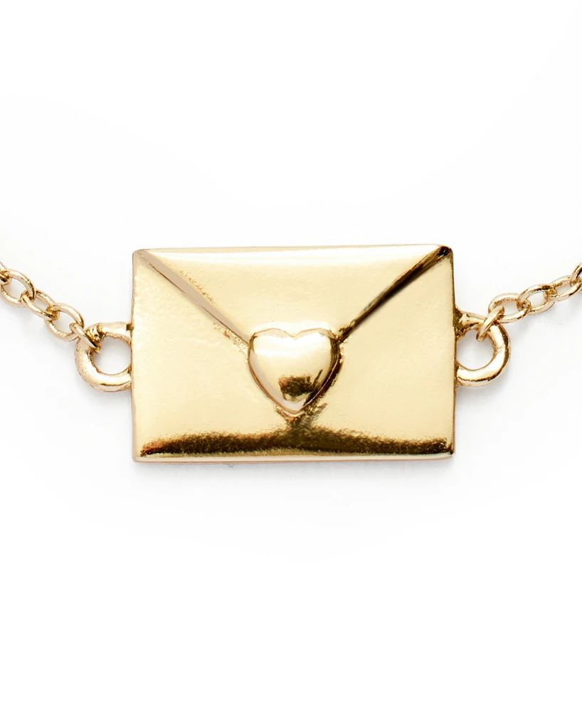 Kleinfeld Gold-Tone Love Letter Charm Delicate Bracelet