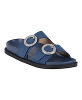 Gc Shoes Women's Jordyn Double Band Embellished Slide Footbed Sandals