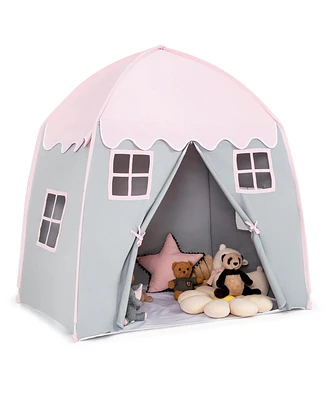 Sugift Pink Portable Indoor Kids Play Castle Tent