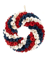 Northlight Americana Artificial Floral Wooden Wreath, 15.5"