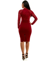 Bebe Women's Lace Bodice Pencil Dress