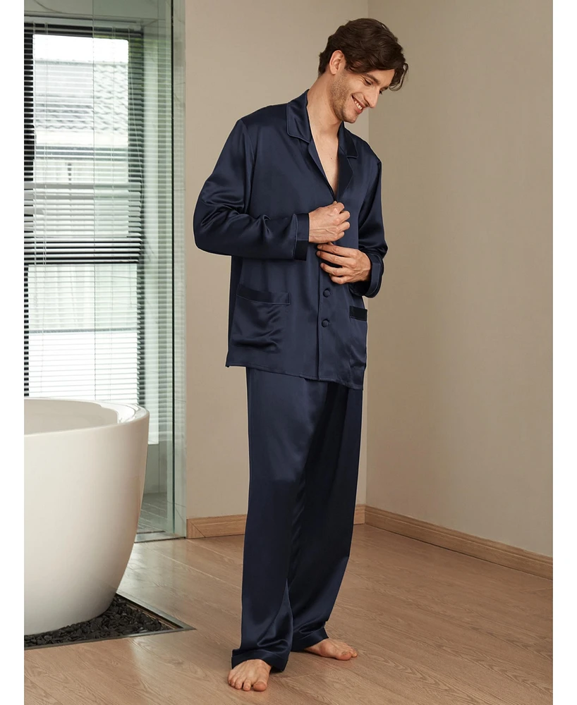 22 Momme Long Silk Pajamas Set for Men