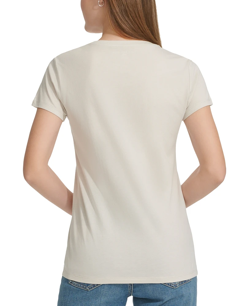 Calvin Klein Jeans Women's Crewneck Short-Sleeve Foiled-Logo T-Shirt